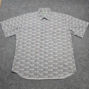 Alan Flusser‎ Short Sleeve Button Down Shirt Men's XL Multicolor